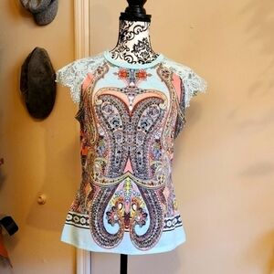 Bisou Bisou Bohemian T Shirt Size Med Like New.